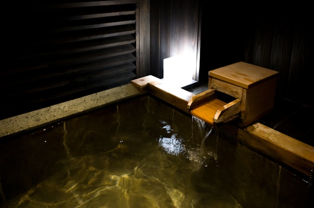 private onsen in room ryokan in japan